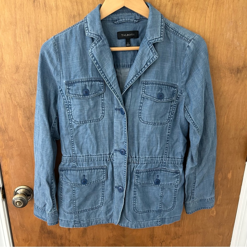 Talbots Cotton Casual Jacket Tencel Blend. Size Small. - Picture 4 of 14